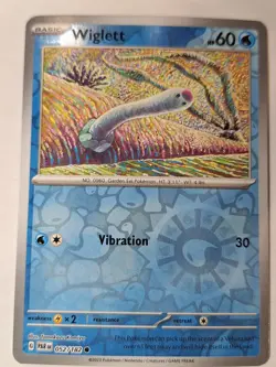 Wiglett - 052/182 Sv04: Paradox Rift Pokemon Reverse Holo Foil Nice! - Image 1