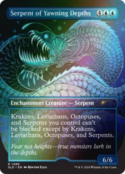 MTG English Serpent of Yawning Depths (Rainbow Foil) NM Foil Secret Lair - Image 1
