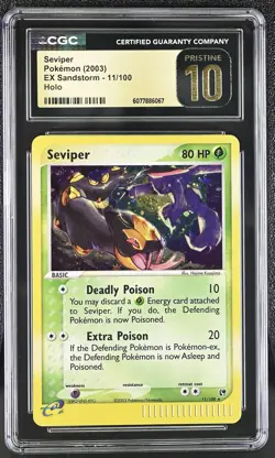 CGC 10 PRISTINE Seviper 2003 EX Sandstorm 11/100 Holo Pokemon Card - Image 1