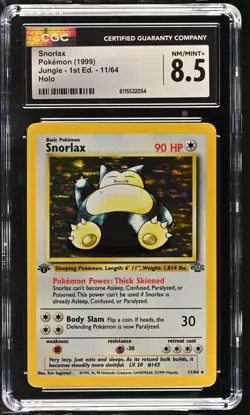 CGC 8.5 Snorlax 1999 Jungle 1st Edition 11/64 Holo Pokemon Card - Image 1