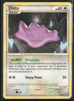 Ditto Rare Triumphant 17/102 LP Pokemon Card - Image 1