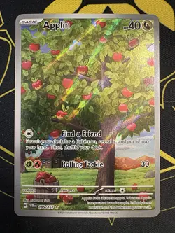 Applin 185/167 Illustration Rare Full Art Pokemon Twilight Masquerade Card NM - Image 1