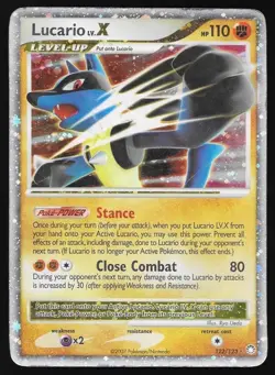 Lucario LV.X 122/123 Mysterious Treasures Holo MP 2007 Pokemon Card - Image 1