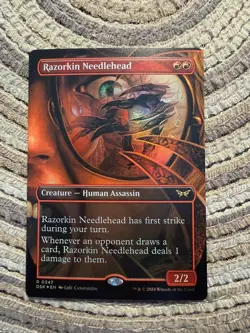 RAZORKIN NEEDLEHEAD FOIL [Borderless] - Rare - DSK Duskmourn MTG #347 - Image 1