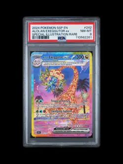 Pokemon TCG Alolan Exeggutor EX 242/191 Surging Sparks Sir PSA 8 - Image 1