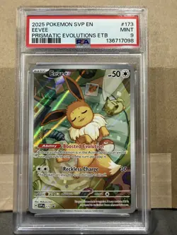 2025 POKEMON SVP EN-SV BLACK STAR PROMO #173 EEVEE PSA 9 - Image 1