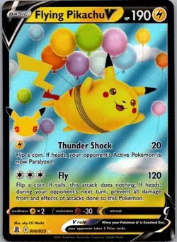Flying Pikachu V 006/025 Holo Rare V Celebrations Pokemon Near Mint - Image 1