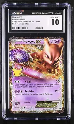 Pokemon Mewtwo EX 2021 Celebrations - Classic Coll. 54/99 CGC 10 - Image 1