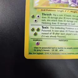Pokemon Base Set 4th Print Nidoking LP+/NM - Image 5