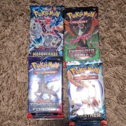 Pokemon TCG Booster Pack - Twilight Masquerade, Shrouded Fable, Temp Forces, Jo. - Image 1
