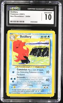 Pokemon 2001 Octillery Neo Revelation 34/64 CGC 10 - Image 1