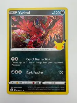 #019/025 Yveltal Holo Rare - Pokemon TCG Celebrations 25th Anniversary 2021 - NM - Image 1