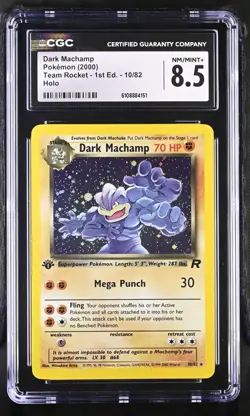 Pokemon 2000 Dark Machamp Team Rocket - 1st Ed. 10/82 CGC 8.5 - Image 1