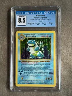 Pokemon 1999 Blastoise Base Set Shadowless 1st Edition 2/102 CGC 8.5 NM/Mint + - Image 1