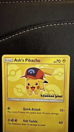 Ash’s Pikachu SM111 Pokemon Movie I Choose You Promo Holo Rare excellent Pokemon - Image 3