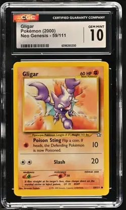 Pokemon 2000 Gligar Neo Genesis 59/111 CGC 10 - Image 1