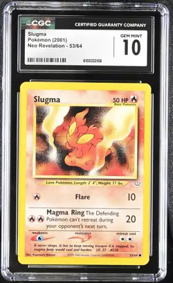 Pokemon 2001 Slugma Neo Revelation 53/64 CGC 10 - Image 1
