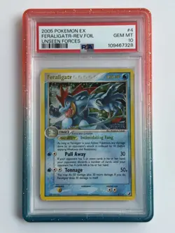 2005 POKEMON EX UNSEEN FORCES HOLO FERALIGATR-REVERSE HOLO FOIL PSA 10 - Image 1
