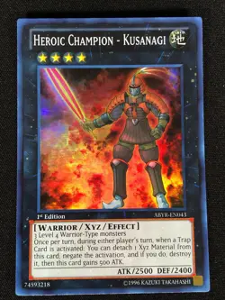 Yugioh Heroic Champion Kusanagi 1st ABYR-EN043 Super (NM) - Image 1