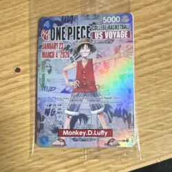 One Piece Monkey.D.Luffy College Basketball Card Gonzaga - Image 1