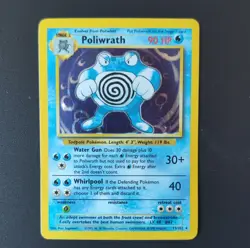 Pokemon Poliwrath Base Set 13/102 Holo Rare 90 HP Stage 2 TCG Card - Image 1