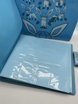 Pokemon Chinese Promo Gift Box Glaceon Eevee GX 480 Slot Card Binder + Sleeves - Image 5