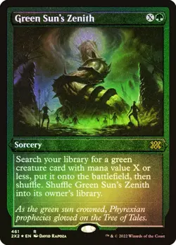 Green Sun's Zenith Foil Etched Double Masters 2022 NM MTG - Image 1