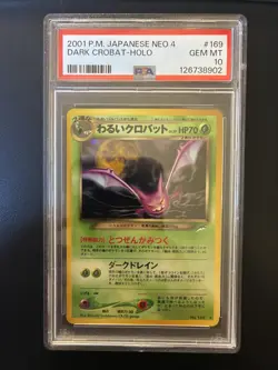 Japanese DARK CROBAT HOLO PSA 10 JPN NEO 4 2001 POKEMON #169 - Image 1