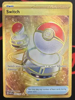 Switch 206/165 Gold Secret Rare Hyper Rare Pokemon TCG S&V 151 2023 Pack FreshNM - Image 1