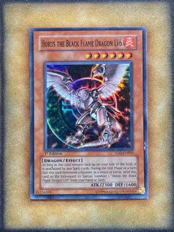 Yugioh Horus the Black Flame Dragon LV6 SOD-EN007 Super Rare 1st Ed LP - Image 1