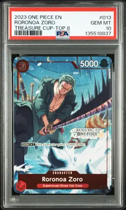 Roronoa Zoro One Piece 2023 Treasure Cup TOP 8 Promo English #013 PSA 10 - Image 1