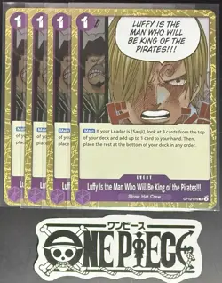 4 x One Piece OP12-079 R Luffy is the Man...- English - Foil - Playset - NM/M - Image 1