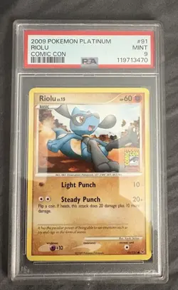 2009 Pokemon Platinum Riolu Comic Con International Exclusive Promo PSA 9 - Image 1