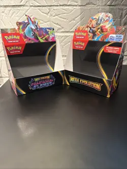 Pokemon Mega Evolution Base Set & Phantasmal Flames Empty Booster Boxes (2) - Image 1
