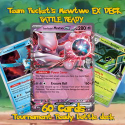 Stylized Mewtwo EX TCG Deck | Competitive Tournament Ready | Pokemon Decks - Image 1