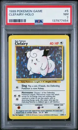 Clefairy 1999 Pokemon Game #5 Holo PSA 7 - Image 1