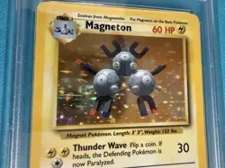 1999 POKEMON BASE SET UNLIMITED #9 MAGNETON HOLO PSA 8 NM - Image 4