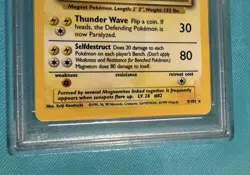 1999 POKEMON BASE SET UNLIMITED #9 MAGNETON HOLO PSA 8 NM - Image 5
