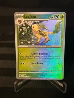 Pokemon TCG Leafeon #005/131 Masterball Pattern Holo SV: Prismatic Evolutions - Image 1
