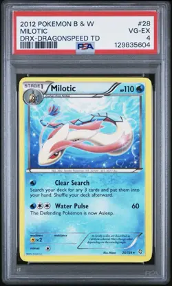 2012 POKEMON B & W DRAGONS EXALTED 28 MILOTIC DRAGONSPEED THEME DECK PSA 4 VG-EX - Image 1