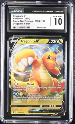 Pokemon 2021 Dragonite V Black Star Promos SWSH154 CGC 10 - Image 1