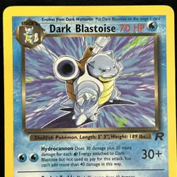 Pokemon Dark Blastoise Non-Holo Card Team Rocket Unlimited 20/82 - NM - Image 1