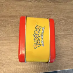 Pokemon Raichu Metal Tin Case for Pokemon TCG Cards - Red & Yellow Storage - Image 2