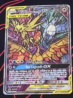 Pokemon TCG Moltres Zapdos Articuno GX SM210 Stained Glass Promos Holo - Image 2