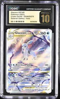 Pokemon 2023 Glaceon VSTAR Crown Zenith GG40/GG70 CGC PRISTINE 10 - Image 1