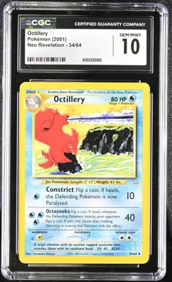 Pokemon 2001 Octillery Neo Revelation 34/64 CGC 10 - Image 1