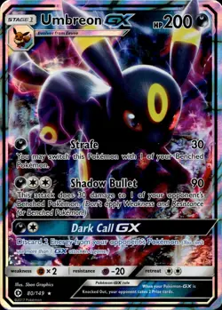 Umbreon GX 80/149 Holo Rare GX Sun & Moon Condition Multi Item Discount NM - Image 1