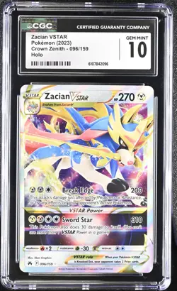 Pokemon 2023 Zacian VSTAR Crown Zenith 096/159 CGC 10 - Image 1