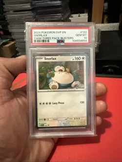 2024 POKEMON TWILIGHT MASQUERADE SVP BLACK STAR PROMO #122 SNORLAX HOLO PSA 10 - Image 1