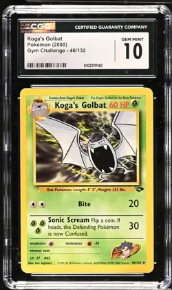 Pokemon 2000 Koga's Golbat Gym Challenge 46/132 CGC 10 - Image 1